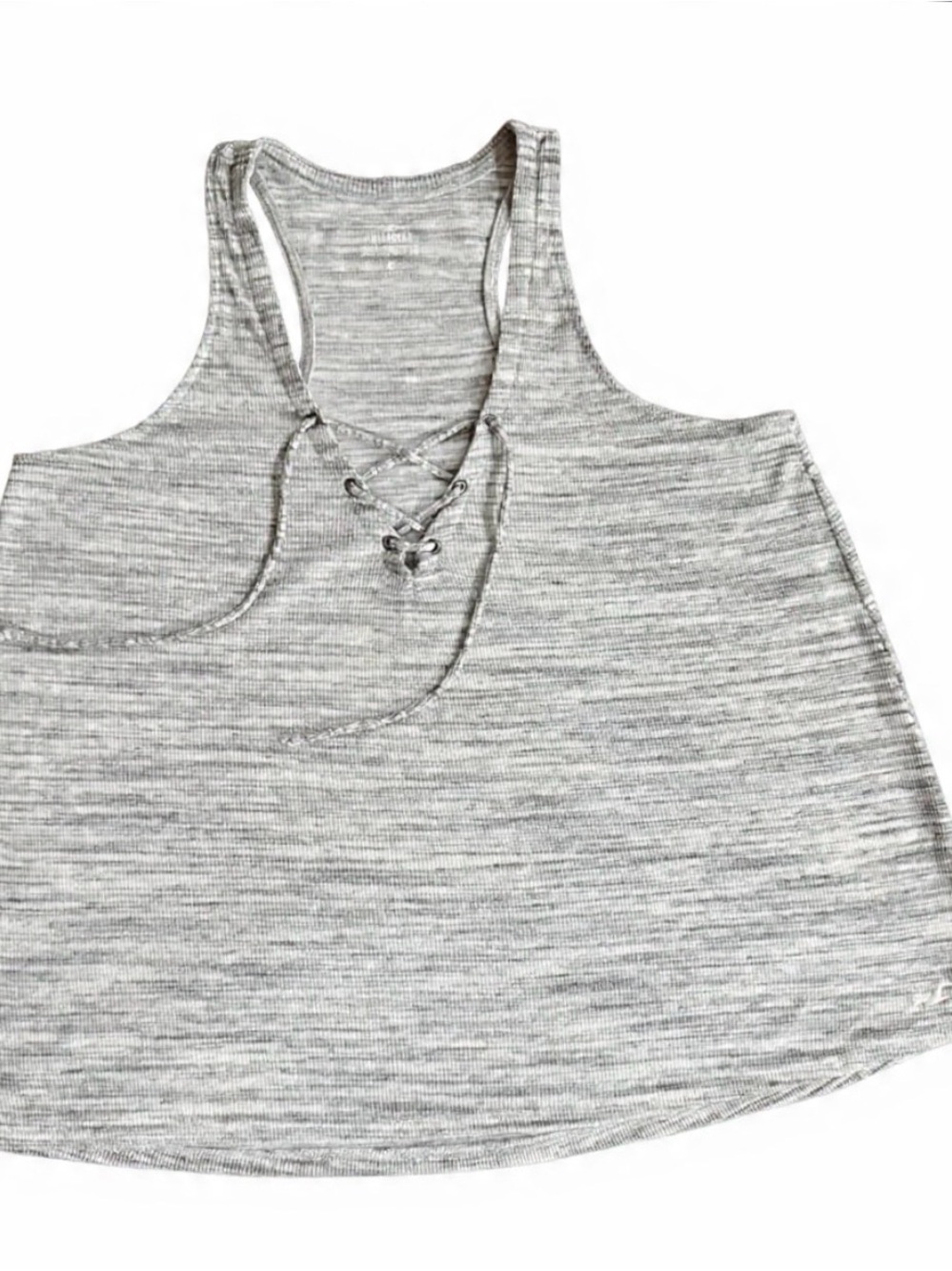 Hollister Gray Lace-Up Racerback Tank